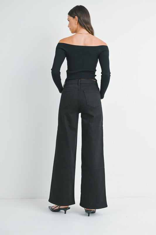 High Rise Palazzo Jeans