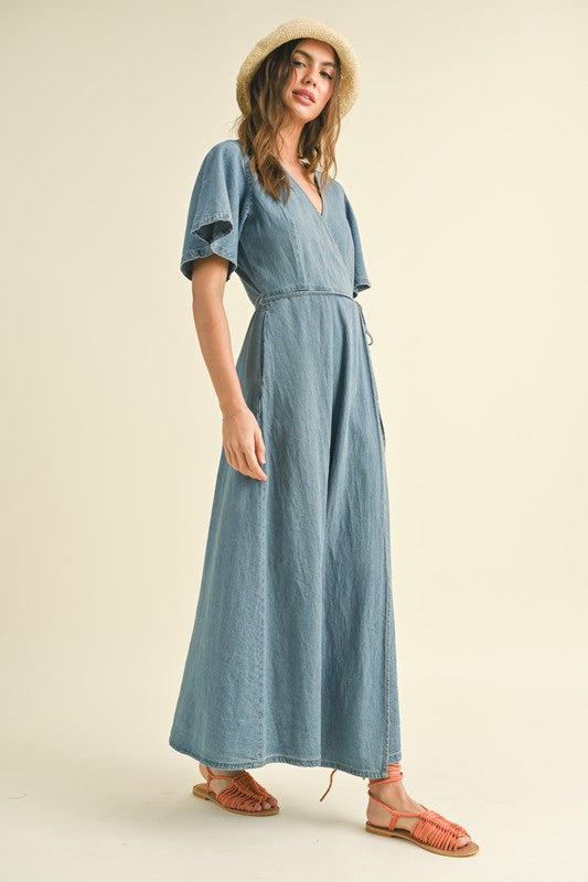 Wrap Denim Dress