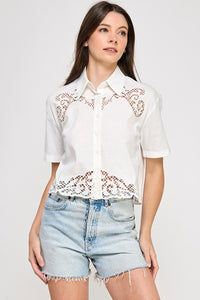 Lace detail crop top