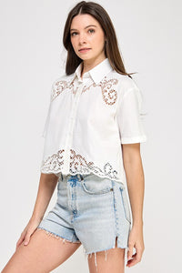 Lace detail crop top