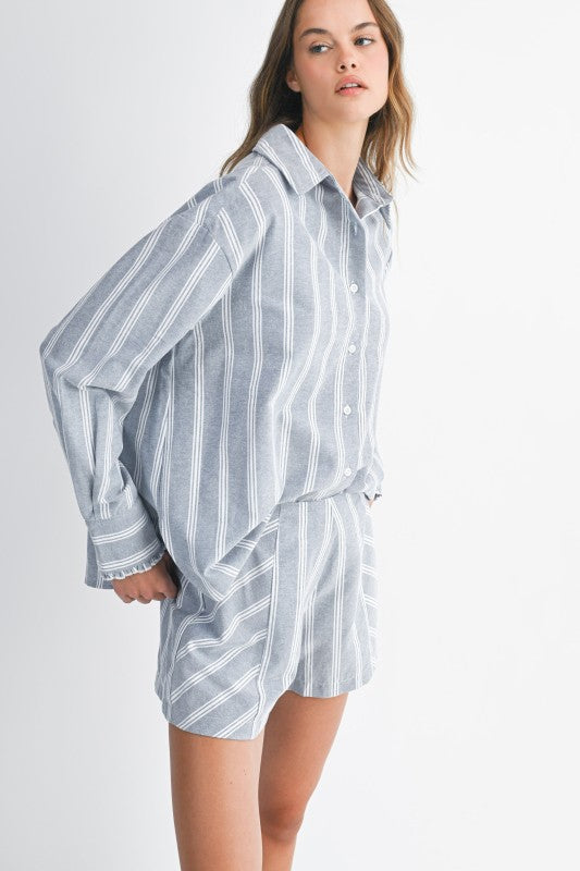 Pin Stripe Short Set