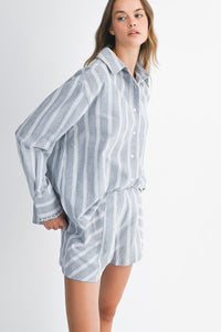 Pin Stripe Short Set