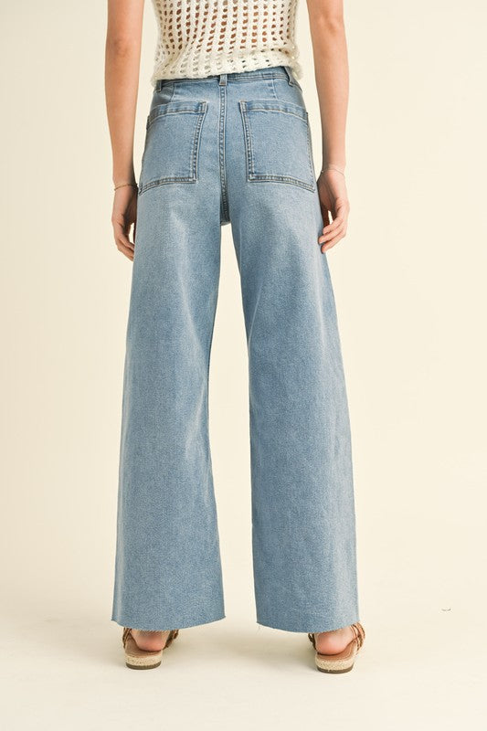 Straight Wide Leg Jeans